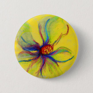Yellow Magnolia Flower Collage 6 Cm Round Badge