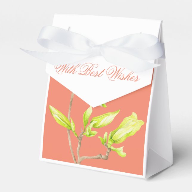 Yellow Magnolias on a Favour Box (Front Side)
