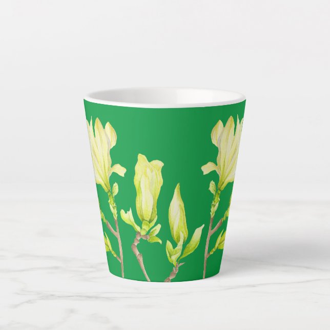 Yellow Magnolias on a Small Latte Mug (Front)