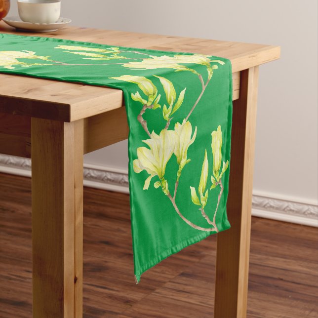 Yellow Magnolias on a Table Runner (In Situ)