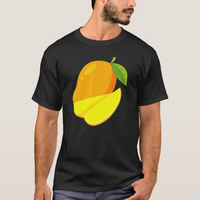 Yellow Mango Tropical Fruits Fruitarian Vegan Vege T-Shirt (Front)