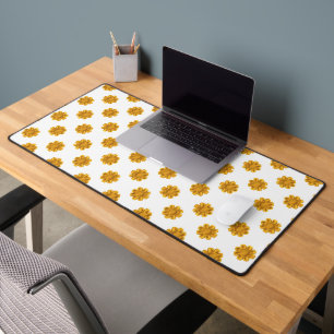 Yellow Many Flowers  Desk Mat