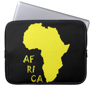 Yellow Map Africa Continent Laptop Sleeve