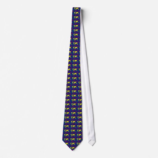 yellow map of the world tie (Front)