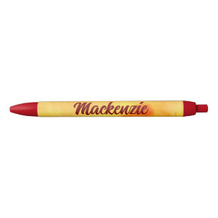 Yellow Marble Abstract with Name in Script Black Ink Pen