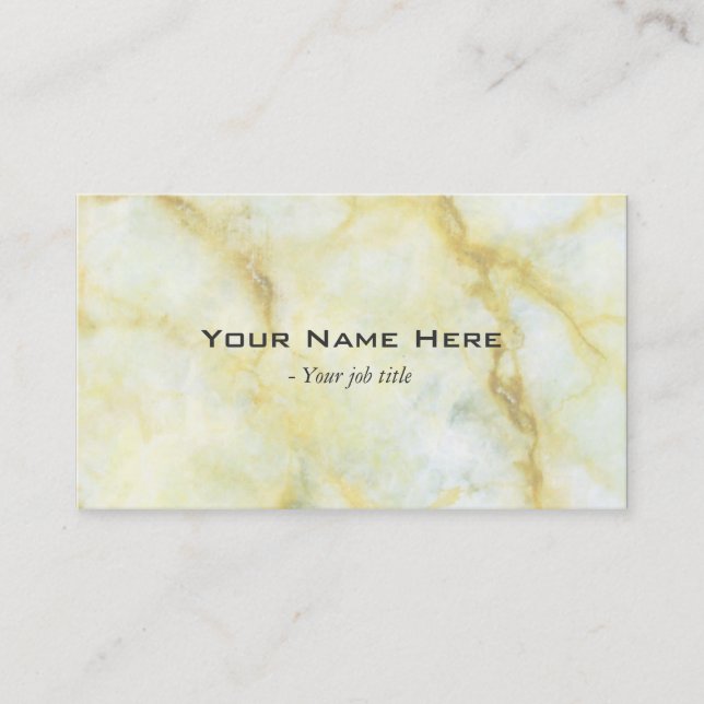Yellow marble stone simple business cards (Front)
