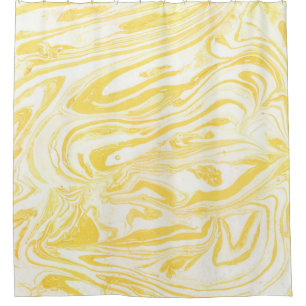 Yellow marble texture. Hand drawn Shower Curtain