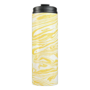 Yellow marble texture. Hand drawn Thermal Tumbler