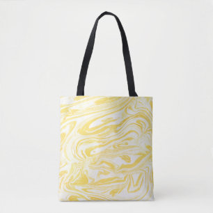 Yellow marble texture. Hand drawn Tote Bag