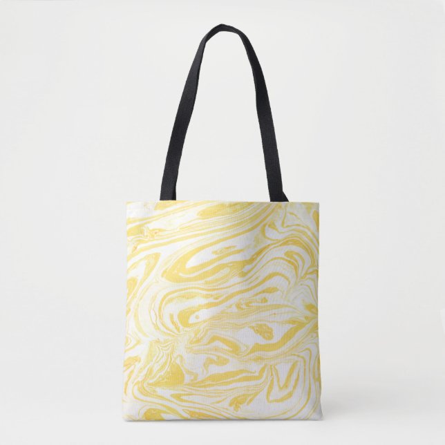 Yellow marble texture. Hand drawn Tote Bag (Front)