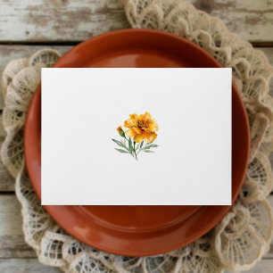 Yellow Marigold Elegant Floral Wedding Envelope