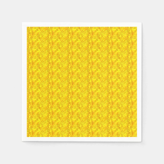 Yellow Marigold Floral Seamless Pattern Napkin (Front)