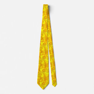Yellow Marigold Floral Seamless Pattern Tie