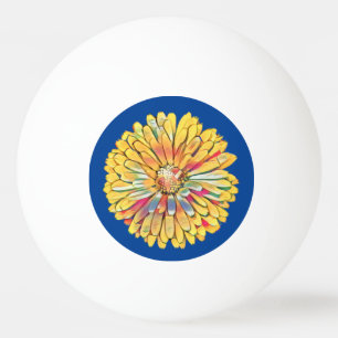 Yellow Marigold Flower Dart Board Ping Pong Paddle Ball
