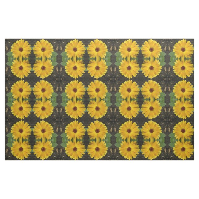 Yellow Marigold Macro Floral Patterned Fabric (Fat Quarter)