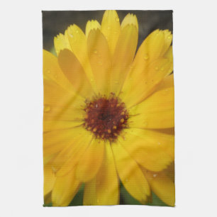 Yellow Marigold Macro Kitchen Towel