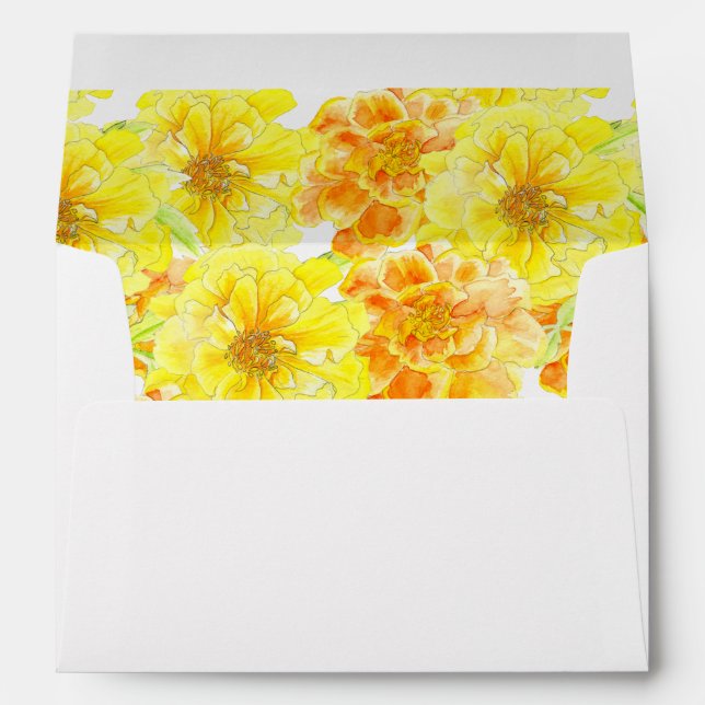 Yellow marigold wedding or occasion envelopes (Back (Bottom))