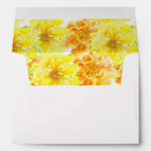 Yellow marigold wedding or occasion envelopes