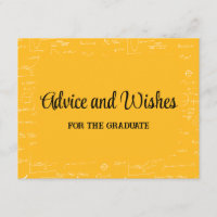 Yellow Math Graduation Party Advice for Graduate
