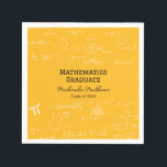 Yellow Mathematics Graduate Class of Graduation Napkin<br><div class="desc">Beautiful and elegant yellow graduation napkins with a pattern of mathematic equations and graphics for your celebration. Illustrated and designed by Patricia Alvarez.</div>