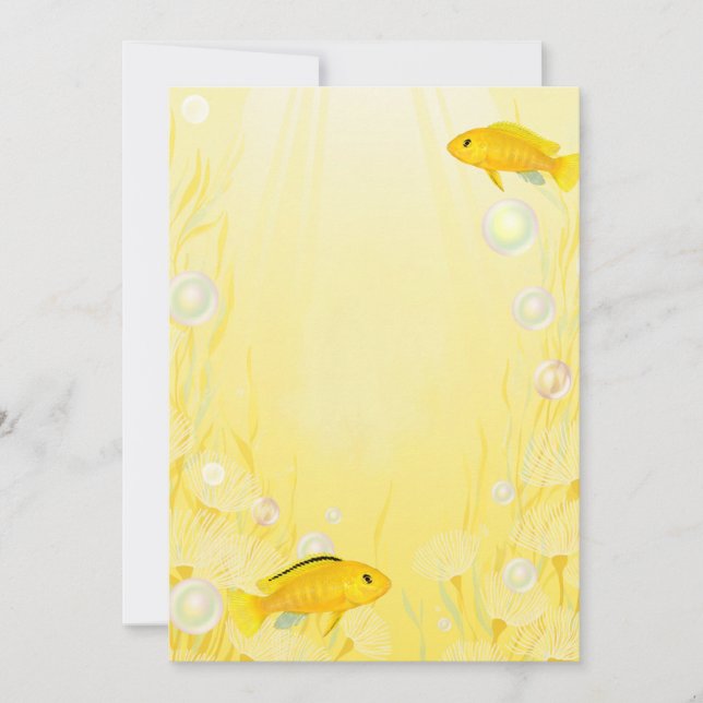 Yellow Mbuna Cichlids Aquarium Fish Invitations (Front)