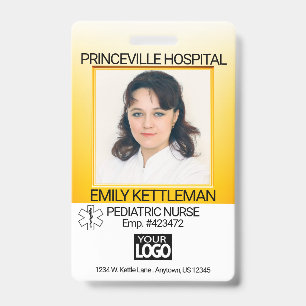 Yellow - Medical Field Photo - Nurse ID Badge