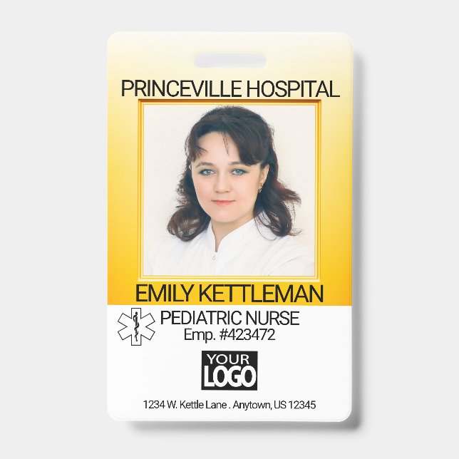 Yellow - Medical Field Photo - Nurse ID Badge (Front)