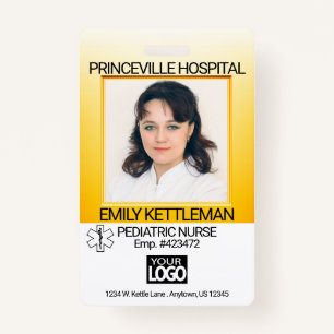 Yellow - Medical Field Photo - Nurse ID Badge