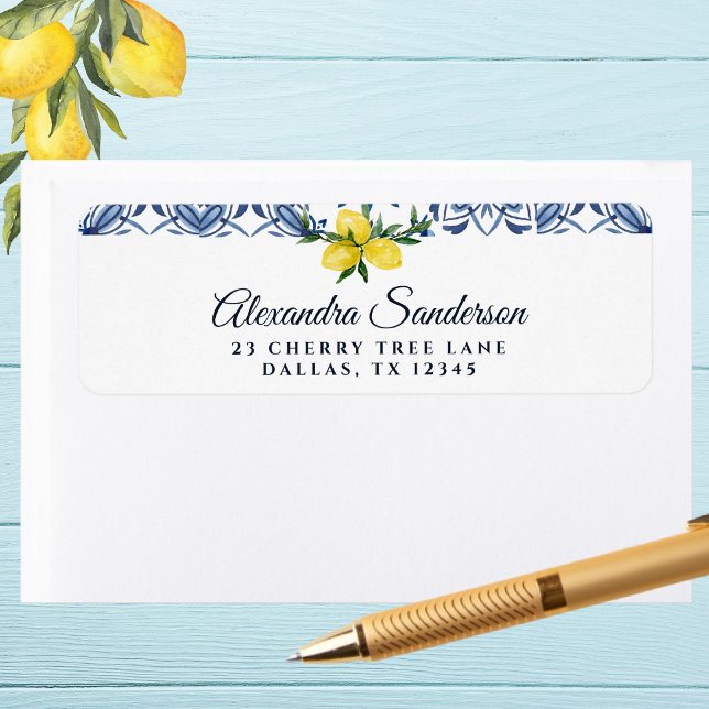Yellow Mediterranean Lemon Return Address (Creator Uploaded)