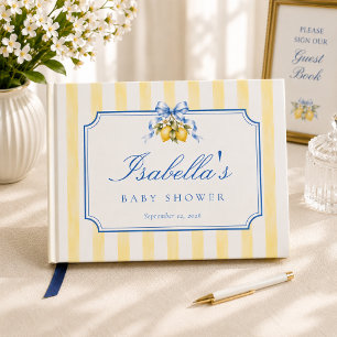 Yellow Mediterranean Summer Lemon Baby Shower  Guest Book