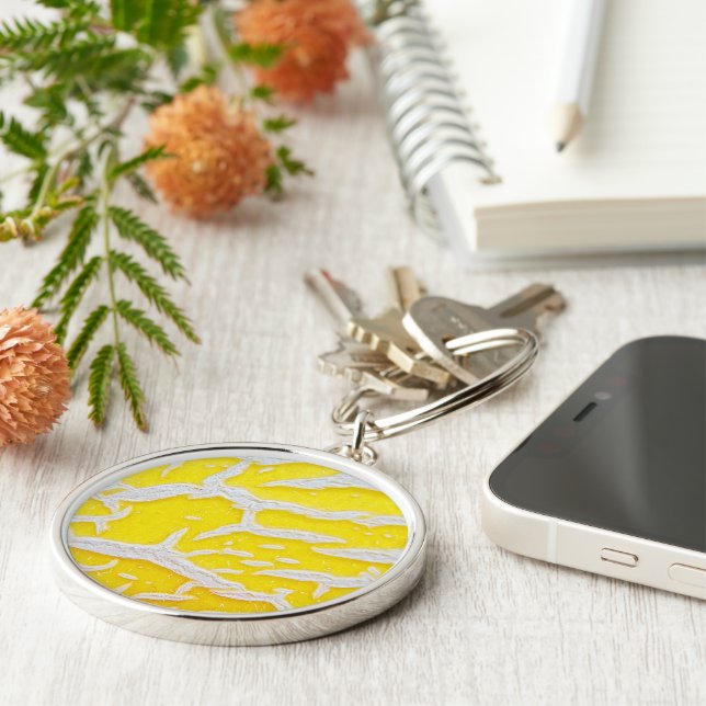 Yellow melon pattern  key ring (Side)