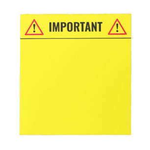 Yellow memo writing notepad for important stuff