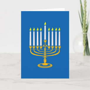 yellow menorah hanukkah jewish print invitation