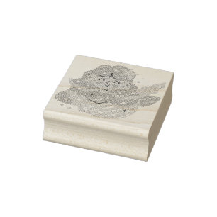 Yellow mermaid rubber stamp