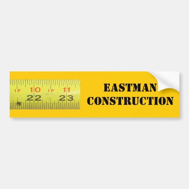Yellow Metal Tape Measure Bumper Sticker (Front)