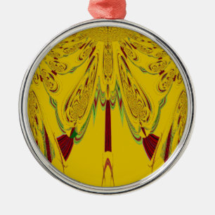 Yellow Metal Tree Decoration