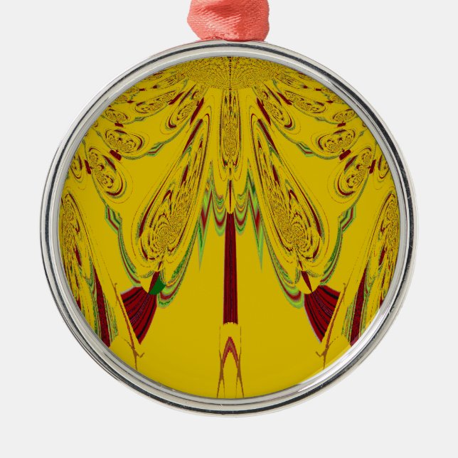 Yellow Metal Tree Decoration (Front)