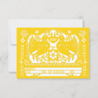 Yellow Mexican Fantail Doves Papel Picado