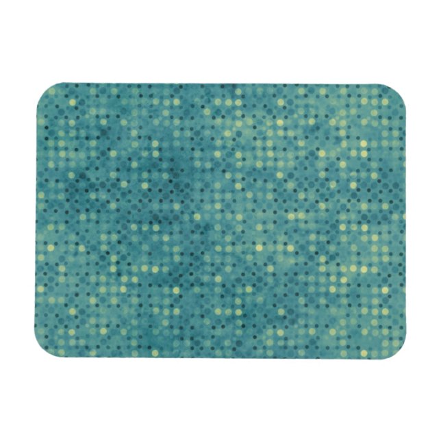 Yellow Micro Dots on Grunge Blue Magnet (Horizontal)