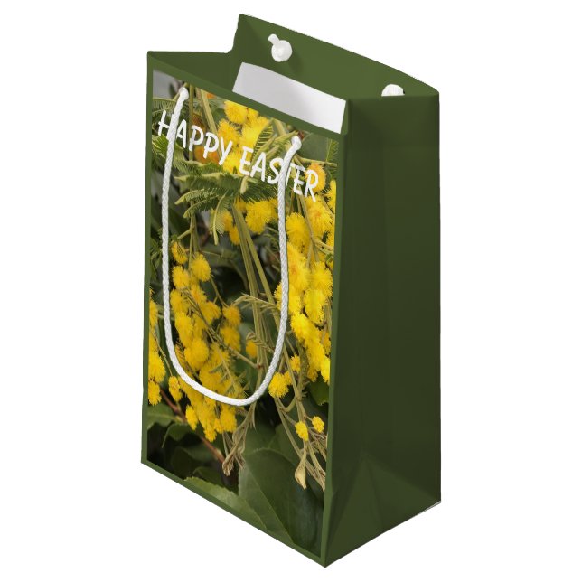 Yellow Mimosa Easter Small Gift Bag (Front Angled)