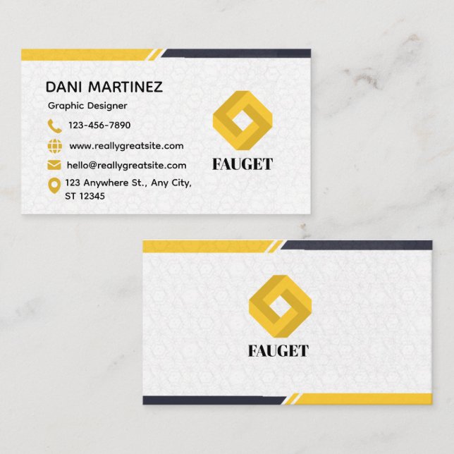 yellow Minimalist Business Card (Front/Back)