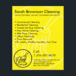 Yellow Minimalist Cleaning House Keeper Flyer<br><div class="desc">Yellow Minimalist Cleaning House Keeper Flyer</div>