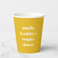 Yellow Minimalist Cute Custom Couples Shower