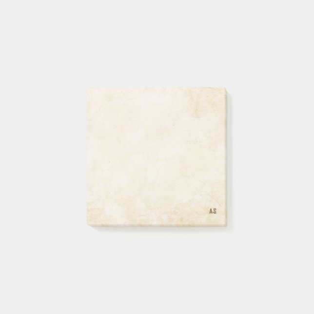 Yellow Minimalist Feminine Monogram 3M Post-it Notes (Front)