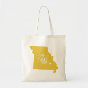 Yellow Missouri Home Sweet Home State Tote Bag