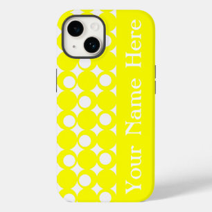 Yellow Mod Ball Design with name Case-Mate iPhone 14 Case