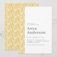 Yellow modern abstract birthday invitation