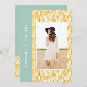 Yellow modern abstract birthday invitation