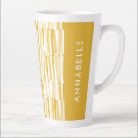 Yellow modern abstract pattern personalised gift latte mug<br><div class="desc">Yellow and turquoise blue modern abstract pattern personalised gift mug design.</div>