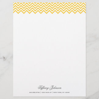 Yellow Modern Chevron Border Letterhead